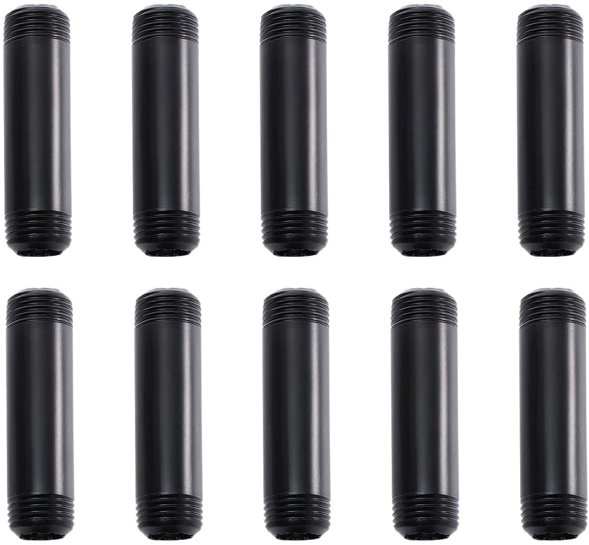 1/2"X 4",6",8",12" Long Nipple Black Malleable Iron Pipe Fitting Threaded 10Pack 