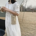 thumbnail image 4 of Vacation Travel Straw Woven Purse Women Mini Shoulder Crossbody Phone Bag Beige, 4 of 10