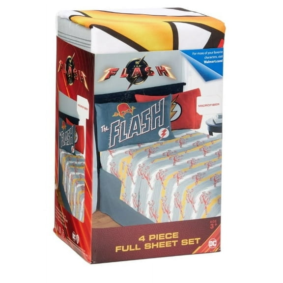 The Flash Kids 4 Piece Full Sheet Set