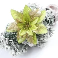 thumbnail image 3 of 5 piezas de flores navideñas con purpurina artificial, Poinsettia, decoración para árbol de Navidad artificial para decoración de fiestas en el hogar, adorno de Año Nuevo 2025, 3 of 5