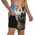 thumbnail image 2 of Fotbe Blue Sky Cute Wolf Traje de Baño para Hombre – Shorts de Natación de Secado Rápido con Forro y Bolsillos-XX-Large, 2 of 6