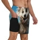 thumbnail image 2 of Balery Blue Sky Cute Wolf Bañador para hombre, shorts de playa de secado rápido con entrepierna y forro de compresión-Large, 2 of 6