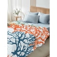thumbnail image 4 of Boho Ocean Coral Queen Size Flat Sheet, Wrinkleproof & Fadeproof Cooling Flat Bed Sheet Only, Orange Blue Ombre Green Polka Dots Breathable Soft Bedding Top Sheets 90 x 102 Inches, 4 of 8