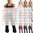 thumbnail image 3 of Women Racerback Scoop Neck Sports Bra High Waist Cropped Flare Pants 2 Piece Athletic Workout Outfit Sets Beige XL, 3 of 9