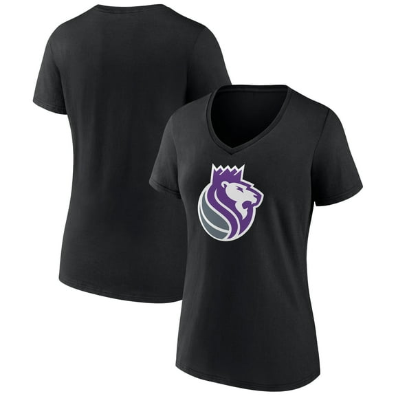 Women's Black Sacramento Kings Alternate Logo V-Neck T-Shirt
