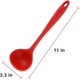 thumbnail image 5 of Cuchara de silicona, cucharón de sopa resistente al calor para servir con mango de revestimiento sólido Cuchara grande roja, 5 of 5