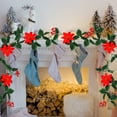 thumbnail image 5 of Christmas Rattan Garland with Artificial Leaves - 78.7 Inch PVC Christmas Decor, Multicolor Fake Greenery for Indoor Outdoor Holiday Decoration, 5 of 6