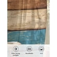 thumbnail image 6 of Sheer Curtains 54 Inch Length, Farmhouse Light Blue Brown Semi Sheer Curtains Light Filtering Window Treatment, Vintage Wooden Striped Privacy Voile Drapes for Living Room Bedroom 52x54 Inch, 6 of 7