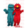 Elmo And Cookie Monster Sesame Street Couple Character SPOTSOUND Mascots - Mascots 1 Elmo sesame Street