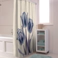 thumbnail image 6 of Shower Curtains Tulips Flowers Vintage Bath Curtain Abstract Blue Floral Waterproof Bathroom Shower Curtain Set with Hooks Decoration 72 x 84 Inches, 6 of 7
