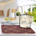 thumbnail image 5 of Yayeee Dish Drying Mat for Kitchen Counter 16"x18" Microfiber Absorbent Pad, Circular Gold Pattern, 5 of 7