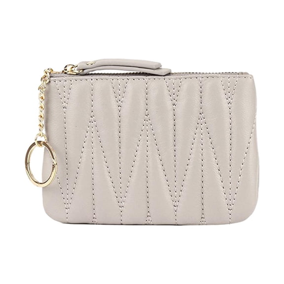 Monedero Zulema Tarjetero de Piel Gris Mini para Mujer