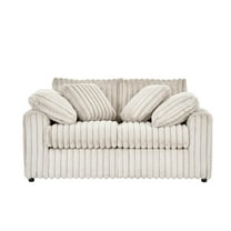 Roundhill Furniture Belvoir Upholstered Stationary Loveseat, Beige Champagne