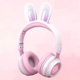 thumbnail image 4 of Auriculares Estéreo Inalámbricos de 360 ​​grados Auriculares para Jugadores Auriculares Estéreo con Luz RGB Plegables con Micrófono para Y Adult Blanco y rosa, 4 of 7