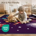 thumbnail image 4 of ODIKA 8'x10' Washable Area Rug Playroom Science Theme Educational Classroom Themed Cartoon Rocket for Dining Room, Large Office, Lounge, Non-Slip Chair-Friendly Mat, 4 of 7