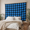 thumbnail image 3 of Black Blue Plaid Small Tapestry for Bedroom Wall Hanging Tapestry, Country Buffalo Checked Gingham Ceiling Backdrop Tapestries Poster Blanket Wall Decor for Teens Room Living Room Dorm 23" x 28", 3 of 8