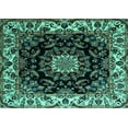 thumbnail image 1 of Ahgly Company Indoor Rectangle Medallion Turquoise Blue Traditional Area Rugs, 4' x 6', 1 of 4