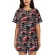 thumbnail image 1 of Balery Red And Blue Cars Conjunto de Pijama para Mujer con Estampado, Dos Piezas de Manga Corta y Shorts, Ropa de Dormir Suave con Cuello Redondo y Bolsillos-Medium, 1 of 6