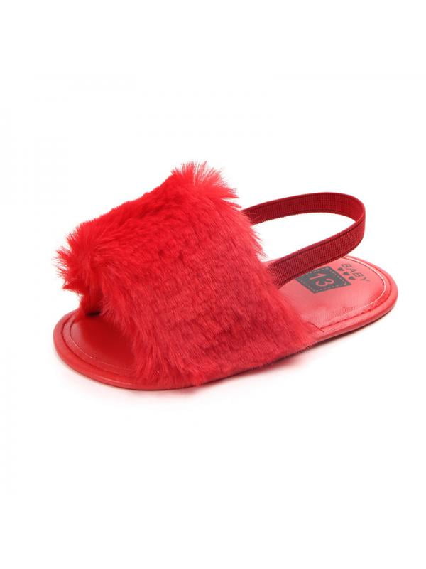 baby girl fur sandals