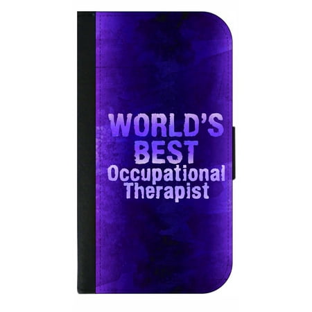 World's Best Occupational Therapist - Wallet Style Cell Phone Case with 2 Card Slots and a Flip Cover Compatible with the Apple iPhone 7 Plus and 8 Plus (Best Mobile Phone Processor In The World)