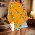 thumbnail image 5 of Hipattires Christmas Womens Sweatshirts, Christmas Clothes for Women, Printed Loose Trendy Long Sleeve, Yellow, 5 of 5