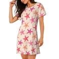 thumbnail image 2 of Susaid Starfish Pattern Sleep Shirts for Women Short Sleeve Night Shirts for Sleeping Pullover Nightgown Soft Nightdress, 2 of 6