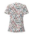 thumbnail image 4 of Naloa Christmas Elements Print T-Shirts Short Sleeve V Neck Tees for Women Fashion Tops Trendy Lightweight Soft Casual Summer Outfits Clothes, 4 of 5