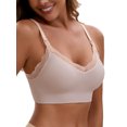 thumbnail image 4 of INSPIRE CHIC Women's Lace Trim Soft Cup Nursing Bras Wirefree Front Closure Breastfeeding Maternity Lingerie L Brown, 4 of 4
