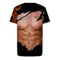 thumbnail image 4 of EQWLJWE Men's Short Sleeve Tee Men Casual Round Neck Muscle 3D Digital Printing Pullover Fitness Sports Shorts Sleeves T Shirt Blouse, 4 of 4