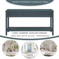 thumbnail image 6 of IVV Long Sofa Table with 4 Drawers and Storage Shelf, Distressed Finish Wood Console Table, 60"L x 11"W x 34"H, Navy, 6 of 9