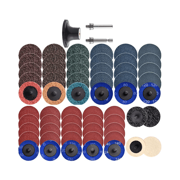 60Pcs Sanding Discs Set, 2 Inch Quick Change Sanding Discs with 1/4Inch Holders, Die Grinder Surface Conditioning