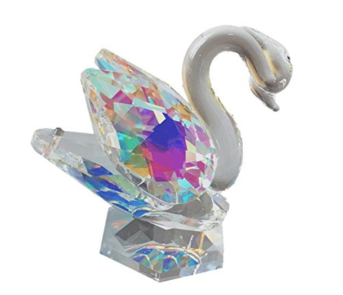 Carlucci Italian Crystal AB Stunning Swan Figurine 2.5
