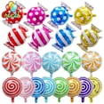 thumbnail image 2 of Globos de aluminio de caramelo de 7 piezas y 18 pulgadas para niños, globo de helio colorido de molino de viento, decoración de fiesta de cumpleaños y boda, ducha de bebé de juguete, 2 of 4