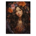 thumbnail image 3 of Designart "Floral Enchantment Boho Latina" Portrait Print on Natural Pine Wood, 3 of 5