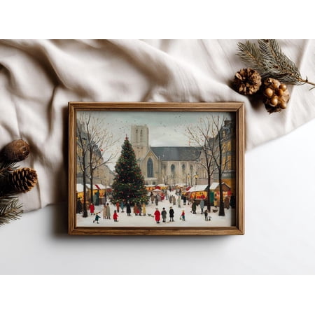 Vintage European Market Wall Art, Unframed Paper Print Size 8x12