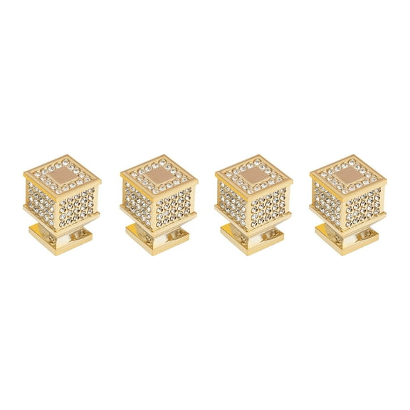 4* Brass Square Pulls Handles Kitchen Drawer Cabinet Knobs Gold Cupboard Door Pull Knobs