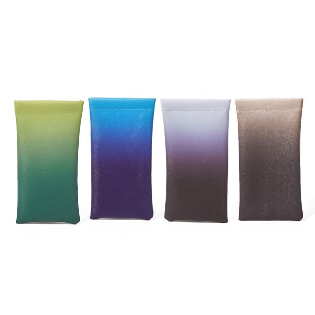 Estuche para 4 gafas, estuche para gafas de sol con paño de limpieza, gris, verde, azul y marrón, 18 x 9,5 cm