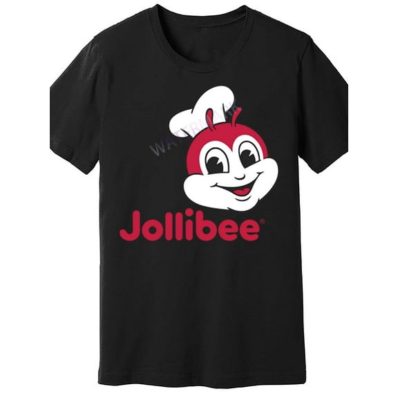 Jollibee Logo Men'S Black Cotton T-Shirt - Funny Casual Short Sleeve Crewneck, Machine Washable, Soft & Comfortable Fit, All-Season Wear
