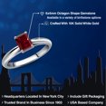 thumbnail image 2 of Gem Stone King 10K White Gold Red Garnet Engagement Ring for Women | 0.80 Cttw | Emerald Cut 6X4MM | Gemstone January Birthstone | Size 7, 2 of 6