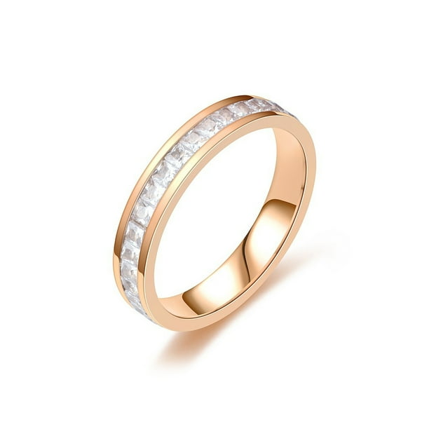 Anillo de cristal para mujer, joyería de mano de compromiso exquisita, círculo de Metal con diamantes de imitación, decoración de vestir Ropa, zapatos y accesorios Miscelánea Oro Talla 8 Guardurnaity AP014468-09