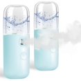thumbnail image 1 of GIVERARE Paquete de 2 Nano Vapor Facial Handy Mini Mister USB Recargable Pulverizador de Niebla 30ml Tanque de Agua Visual Hidratante e Hidratante para el Cuidado de la Piel de la Cara Extensiones de, 1 of 5