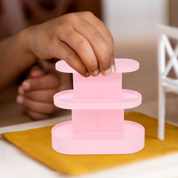 Milisten Mini Shelf Dollhouse Plastic Pink Decorative Doll House Furniture Storage 1Set