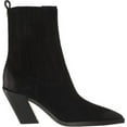 thumbnail image 6 of Sam Edelman Mandey Black Suede Pointed Toe Block Heeled Pull On Ankle Boots (Black Suede, 7), 6 of 6
