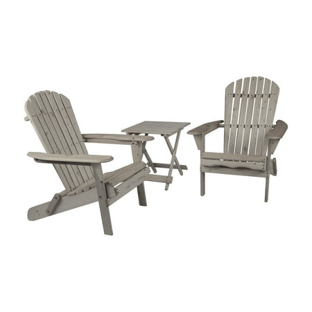 Villaret Adirondack Chair Set With Table In Grey