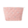 thumbnail image 1 of Bolsas de Maquillaje de Lazo a Cuadros Únicas 1 Pc Naranja Rosa Poliéster, 1 of 5