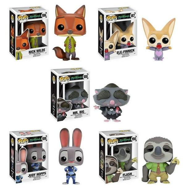 Nick Wilde Ele Finnick Mr Big Judy Hopps Flash Zootopia Funko Pop Vinyl Figure Animal Toy Deluxe Collector Set Of 5 Walt Disney Cartoon Animated Movie Merchandise Collectible Walmart Com Walmart Com