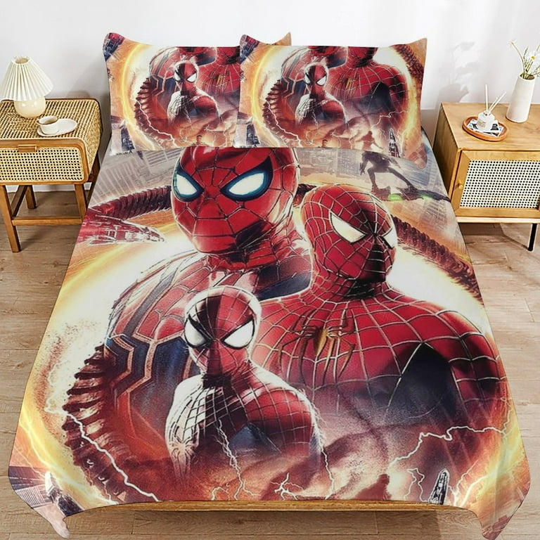 Spiderman Bedding Sets for Kids Men Women Queen Size 3pcs