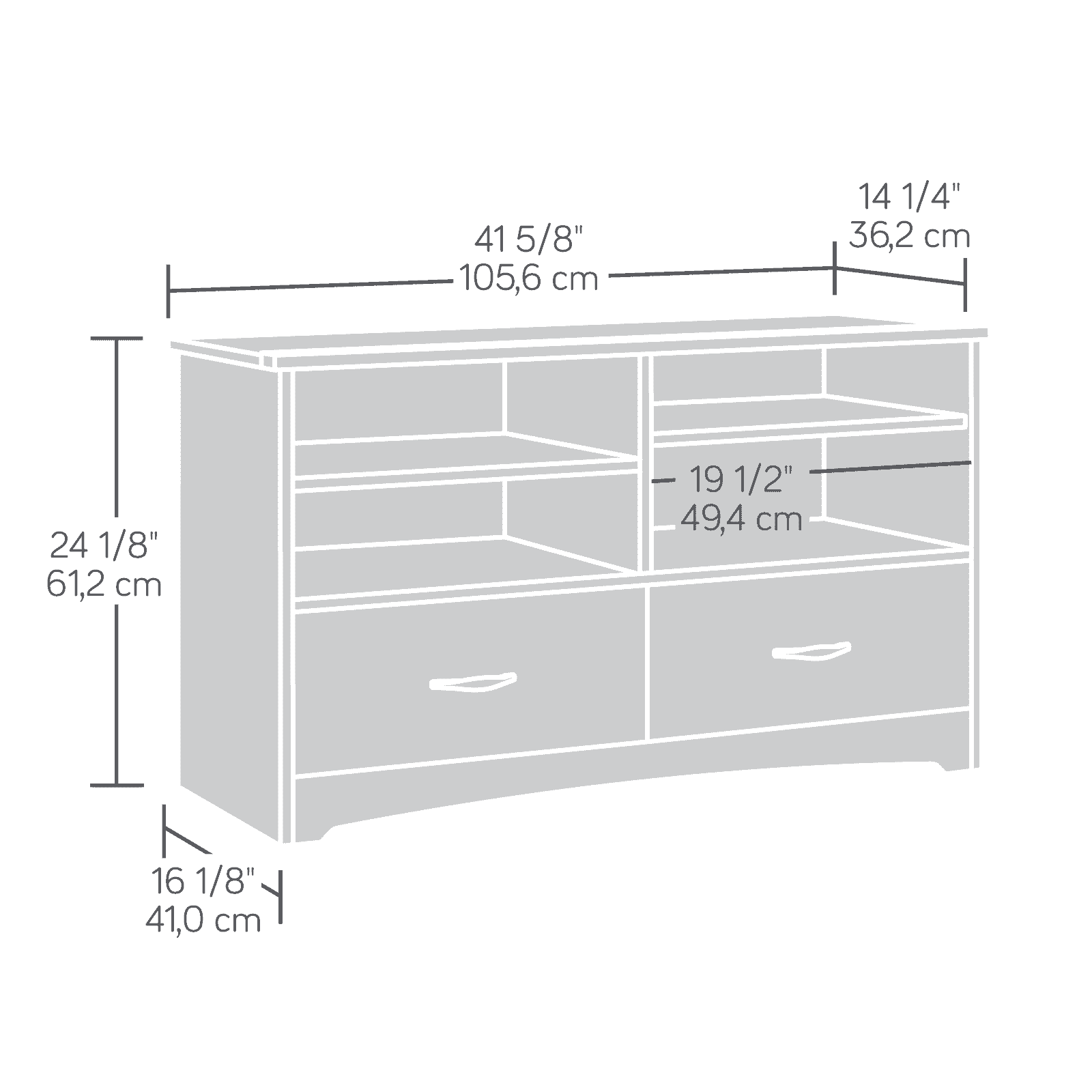 Sauder Beginnings Cherry Finish Tv Stand For Up To 46 Cinnamon