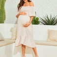 thumbnail image 2 of MEZZALL Robe Femme Florale à Encolure Carrée Robes Midi Robe de Maternité Enceinte Décontractée Robe Trapèze Longue Fluide à Smocks Robe Confortable Tenue Quotidienne TTG, 2 of 6