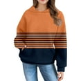 thumbnail image 4 of Mercatoo Girl Striped Hoodies Co𝐥orblock Trendy 𝐏reppy Sweatshirt Teen Fall Winter Casual Long Sleeve Pullover with Poket, 4 of 7